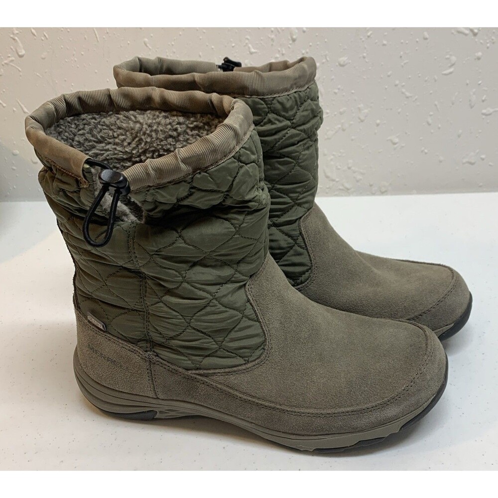Merrell Winter Boots Woman’s 8.5 Olive Green Select Dry Insulated Wool Insole
